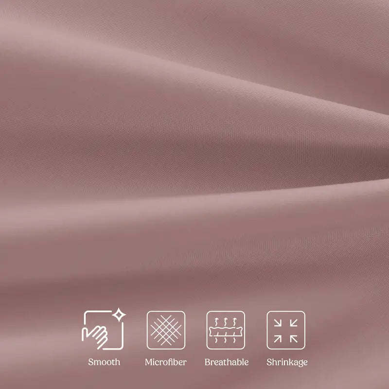 Lux Decor 4 Pieces Solid Bedsheets - 1800 Series Stylish Comfy Bedding Sheet Set - Hotel Luxury Skin Friendly Cooling Sheets & Embroidered Pillowcases