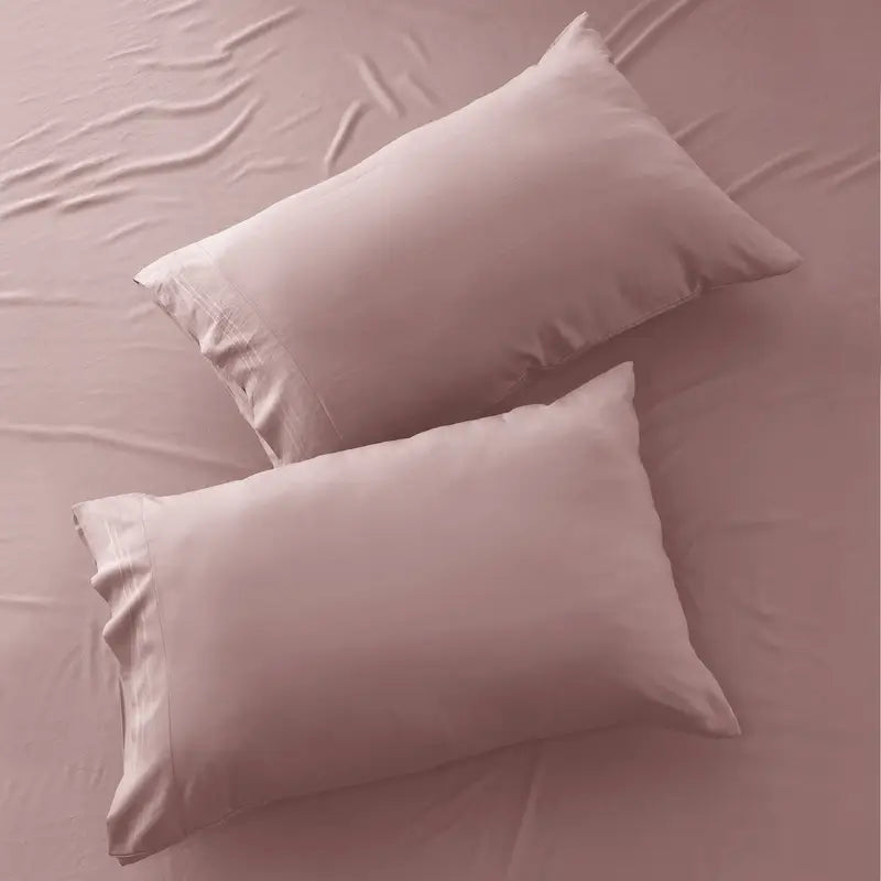 Lux Decor 4 Pieces Solid Bedsheets - 1800 Series Stylish Comfy Bedding Sheet Set - Hotel Luxury Skin Friendly Cooling Sheets & Embroidered Pillowcases